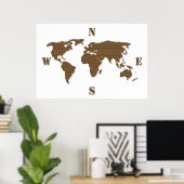 Poster carte du monde en carton (Bureau à domicile)