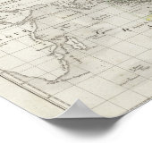 Poster Carte du monde en deux hémisphères (Coin)