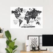 Poster Carte du monde fantastique (Bureau à domicile)