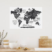 Poster Carte du monde fantastique (Cuisine)