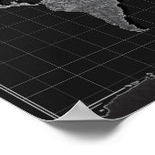 Poster carte du monde galaxie noir et blanc 4 (Coin)