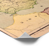 Poster Carte du monde japonais antique 1914 (Coin)