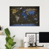 Poster Carte du monde Jeans (Bureau à domicile)