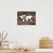 Poster carte du monde mariage livre d'invités panneau de  (Cuisine)