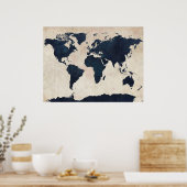 Poster Carte du monde marine en détresse (Cuisine)