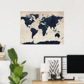 Poster Carte du monde marine en détresse (Bureau à domicile)