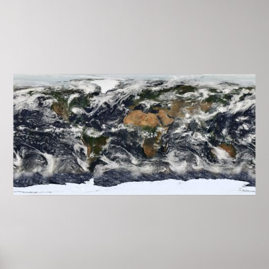Poster Carte du monde MODIS (Devant)
