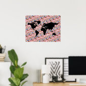 Poster carte du monde noir (Bureau à domicile)