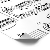 Poster carte du monde noir avec notes musicales (Coin)