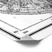 Poster Carte du monde noir et blanc (1872) (Coin)