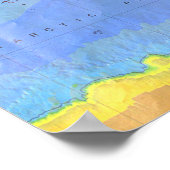 Poster Carte du monde physique 1994 - Plaques tectoniques (Coin)