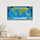 Poster Carte du monde physique et politique (Cuisine)