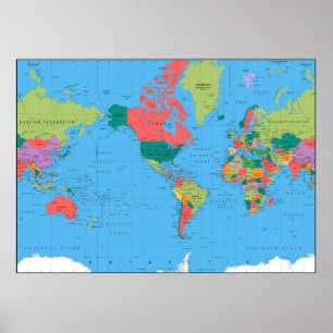 Poster Carte du monde politique