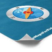 Poster Carte du monde pour les enfants - Explorons (Coin)