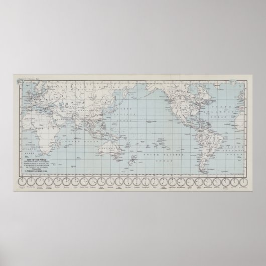 Poster Carte du monde sur la projection de Mercator (Devant)
