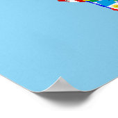 Poster carte du monde symbole du drapeau du pays silhouet (Coin)