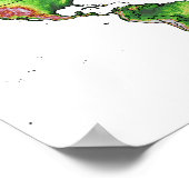 Poster Carte du monde topographique (Coin)