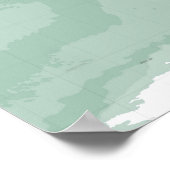 Poster Carte du monde topographique (Coin)