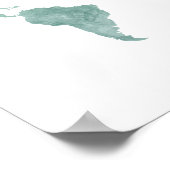 Poster Carte du monde vert menthe du désert (Coin)