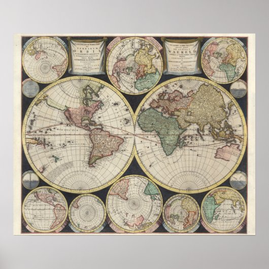 Poster Carte du monde vintage (Devant)