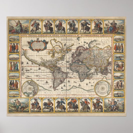 Poster Carte du monde vintage (Devant)