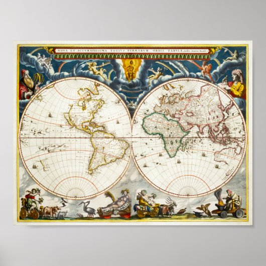 Poster Carte du monde vintage (Devant)