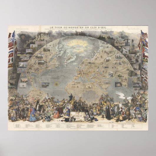 Poster Carte du monde vintage (Devant)