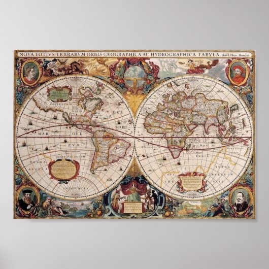 Poster carte du monde vintage (Devant)
