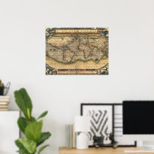 Poster Carte du monde vintage (Bureau à domicile)