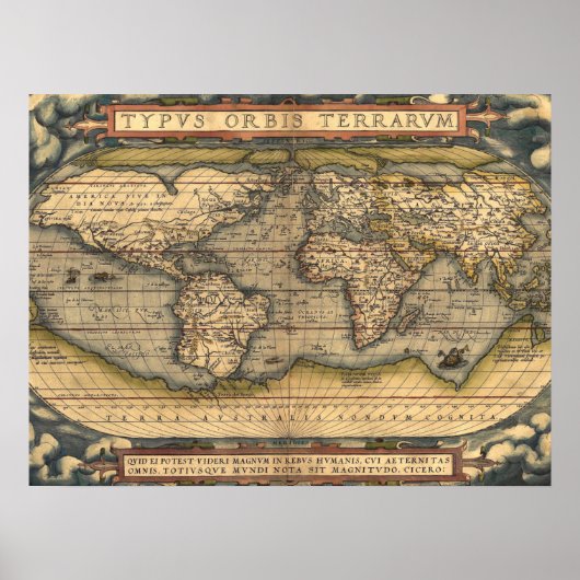 Poster Carte du monde vintage (Devant)