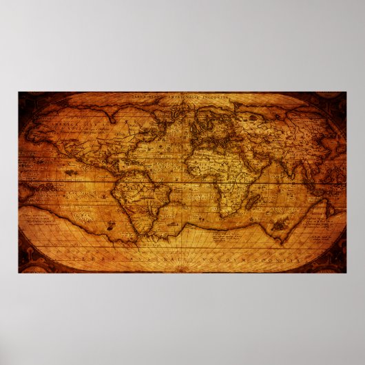 Poster Carte du monde Vintage (Devant)