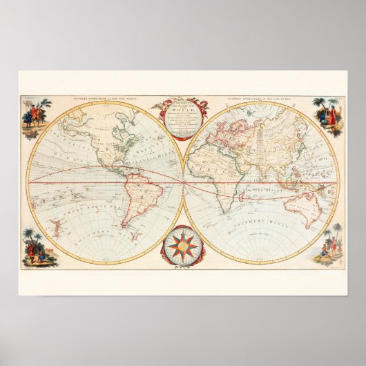 Poster Carte du monde vintage (Devant)
