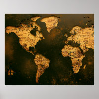 Carte du monde vintage Cartographie antique Art