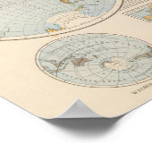 Poster Carte du monde W, E Halbkugel (Coin)