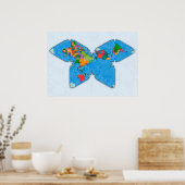 Poster Carte du monde Waterman (Cuisine)