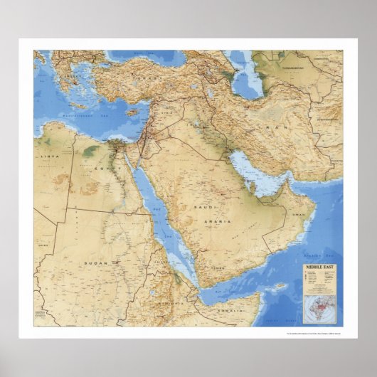 Poster Carte du Moyen-Orient 1993 (Devant)