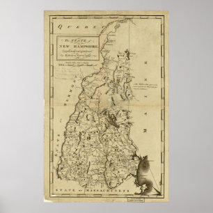 Poster Carte du New Hampshire 1794