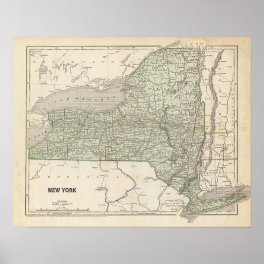 Poster Carte du New York Atlas (Devant)