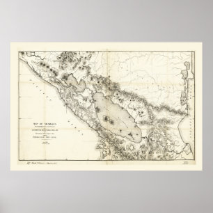 Poster Carte du Nicaragua (1873)
