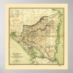 Poster Carte du Nicaragua (1903)