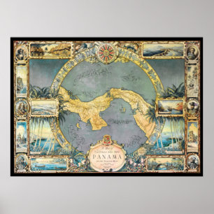 Poster Carte du Panama