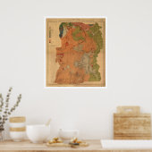 Poster Carte du parc de Yellowstone 1878 (Cuisine)