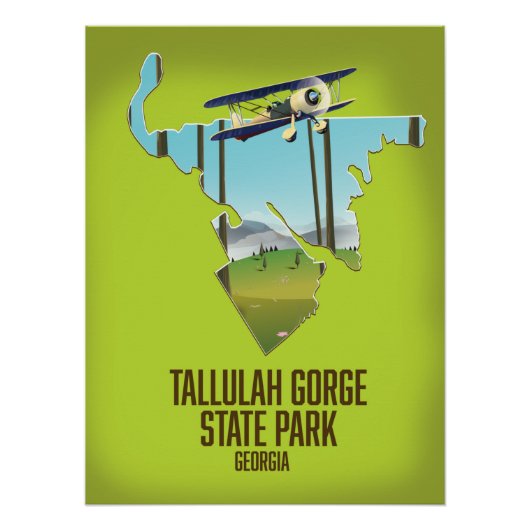 Poster Carte du parc d'état de la gorge de Tallulah (Devant)