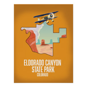 Poster carte du parc d'État d'Eldorado Canyon