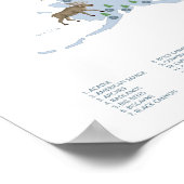 Poster Carte du parc national bleu Woodland Nursery Impri (Coin)