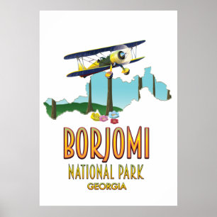 Poster Carte du parc national de Borjomi Géorgie