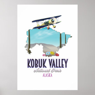 Poster Carte du parc national de la vallée de Kobuk en Al