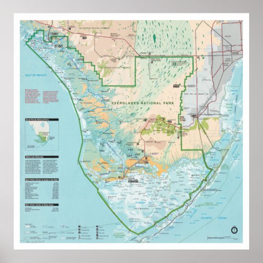 Poster Carte du parc national des Everglades (1996) Sud F (Devant)