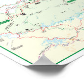 Poster Carte du parc national des Great Smoky Mountains (Coin)