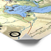 Poster Carte du parc national des Rocheuses (Coin)